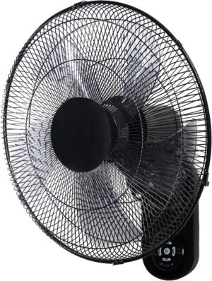 Simple Deluxe 18″ Wall Mount Fan with Remote Control, 5 Blades 3 Speeds, 90° Oscillating Quiet Fan for Indoor, Home, Office and College Dorm Use, 1 Pack